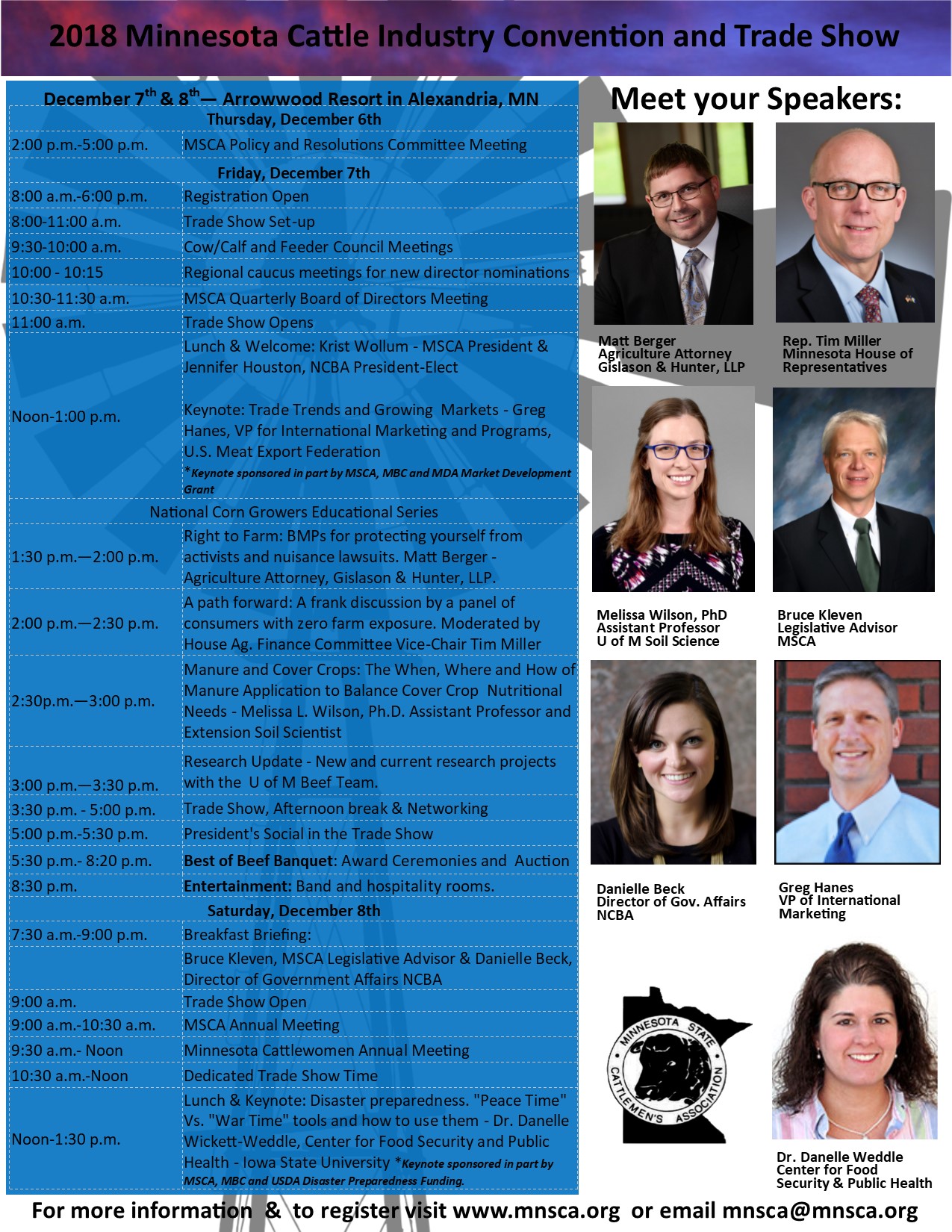 2018 Schedule - Single Sided 2018 Convention Schedule